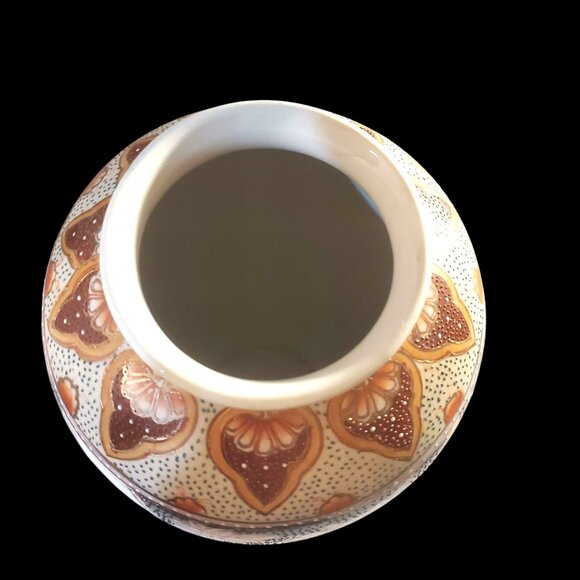 Vintage Japanese Oriental Satsuma Vase Porcelain Hand Painted 14'' Tall - Picture 6 of 11